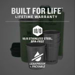Stanley Adventure Shot Glass & Flask Set - Durable Stainless Steel Outdoor Party Barware
